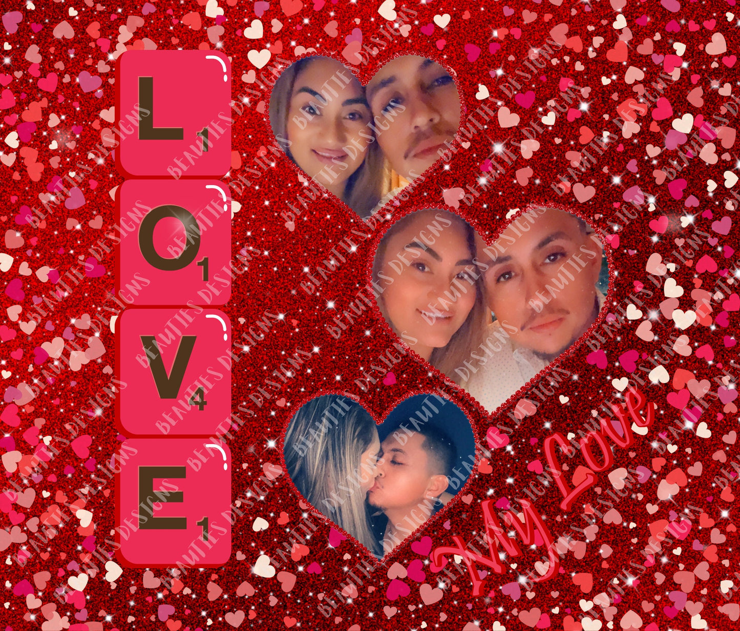 Love Captured: 20oz Skinny Tumbler with Personalized Photo Trio