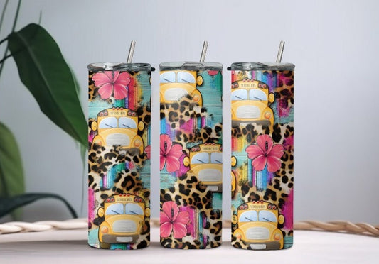 Cheetah and Buses 20z Skinny Tumbler