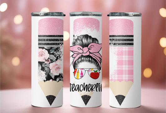 Teacher Life in Pink 20oz Skinny Tumbler