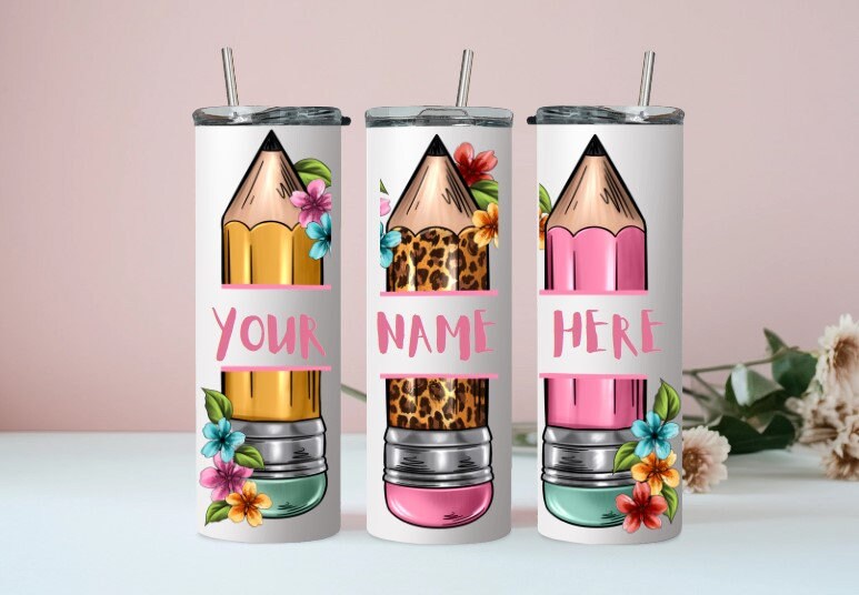 Customizable 3 Pencil Design 20oz Skinny Tumbler